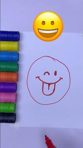 How to Draw a Fun Tongue Out Emoji! | Easy Emoji Drawing Tutorial#shots #funny #how