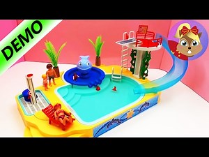 摩比 游戏 儿童游戏 ：夏天欢乐游泳池 （演示）爸爸和儿子 跳下跳水板 Playmobil Swimming Pool Chinese