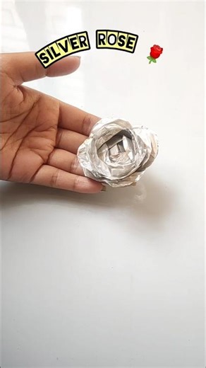 “DIY Silver Rose 🌹✨ | Amazing Rose from Aluminium Foil in 30 Seconds!” #shorts #rose #diy #silver
