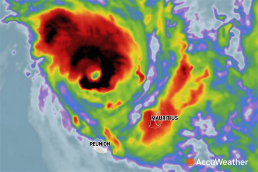 Tropical cyclone smashes into French Indian Ocean island, bringing 100-mile-an-hour winds