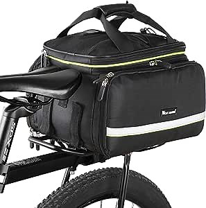 West Biking Bike Rack Trunk Bag - 35L Expandable Bicycle Panniers Bag, Durable Reflective Cycling Rear Seat Bag, Multi-Function Commuter Luggage