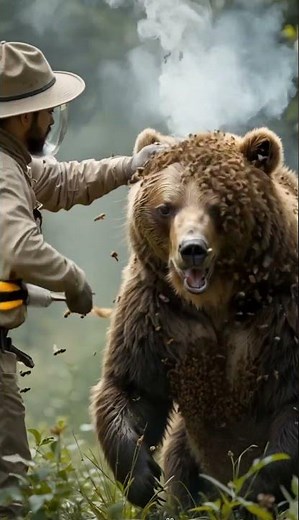 Bear Covered in Bees – A Fascinating Wildlife Encounter!