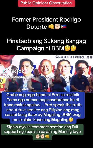Rodrigo Duterte's Insights on BBM's Campaign Strategy