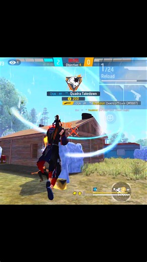 FASTEST 1VS4 CLUTCH IN FREE FIRE ☠️ #shortsfeed #zuxff #tondegamer #freefire