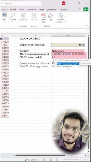 Stop Making This VLOOKUP Mistake | Excel VLOOKUP Formula #excel #office #viral