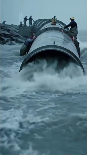 The sheer force of this ocean outfall pipe #power