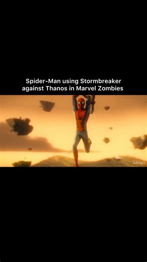 517K views · 31K reactions | Spider-Man using Stormbreaker against Thanos in Marvel Zombies (and it looks like it does 0 damage lol 若) All 4 episodes drop September 24 on Disney+! | ComicBook.com | Facebook