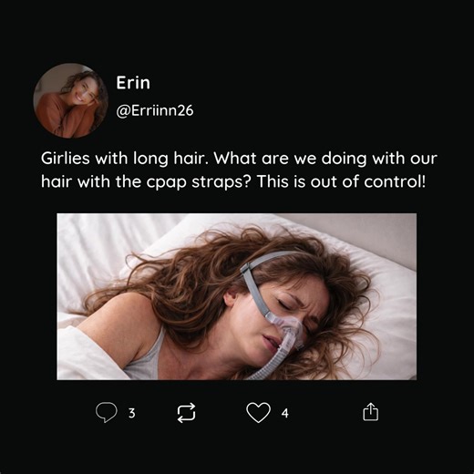 Long hair CPAP = nightly struggle. How are you managing your hair when sleeping with a CPAP mask? 👀 #sleepapnea #sleeptest #snoring #cpap #mads