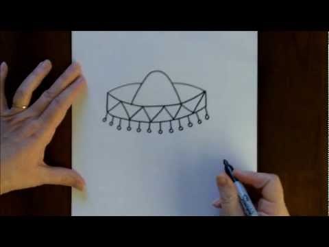 How to Draw a Sombrero Cartoon Step-by-Step Drawing Tutorial for Beginners