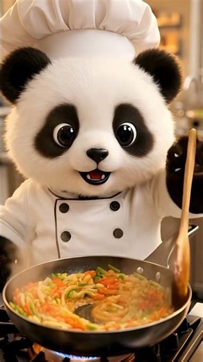 The Cutest Chef in the World! Master Panda’s Secret Stir fry #Shorts
