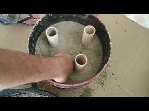 BANQUINHO DE CIMENTO, ARTE NO BALDE