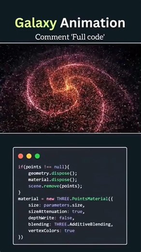 🔥Galaxy Animation Using HTML CSS & JS #coding