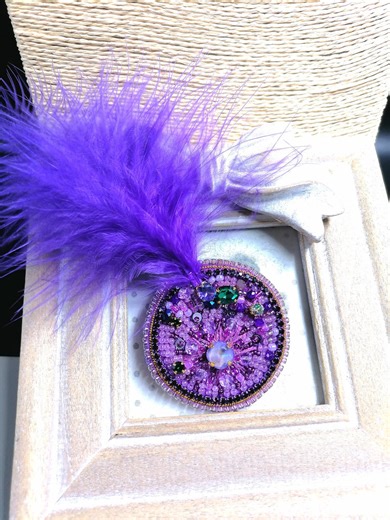 Purple Pin With Feather - Etsy