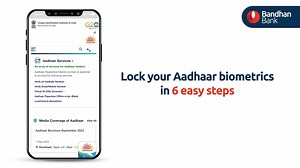 To lock your #Aadhaar biometric and protect yourself from #AadhaarFraud, visit: https://myaadhaar.uidai.gov.in/lock-unlock-aadhaar #FraudAwareness #SafeBanking #BandhanBank | Bandhan Bank