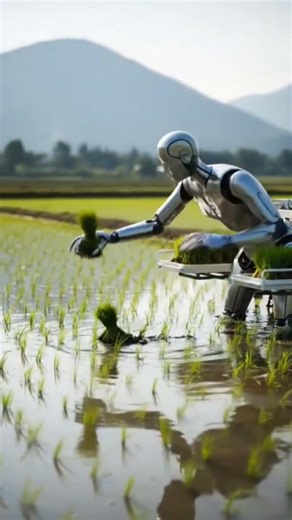 AI farming robot revolutionizing agriculture—smart, fast, and future-ready! 🚜🤖 #AI #Farming