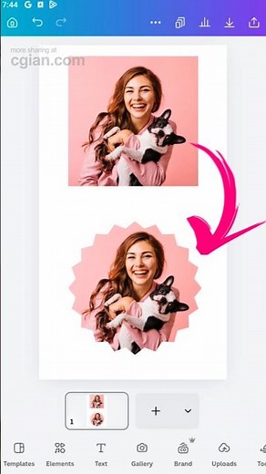 How to change photo shape in Canva mobile #canva #graphicdesign