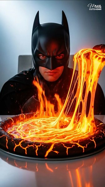 Batman Eats LAVA PIZZA 🍕🔥| AI ASMR