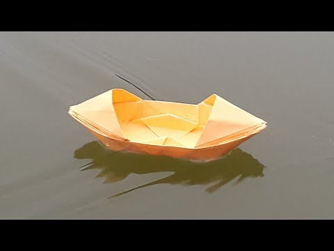 How to make a Paper Boat that floats on Water with Real Demo - Origami Boat