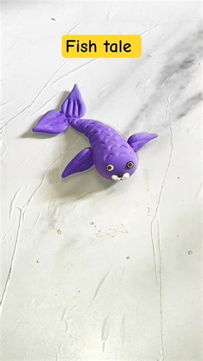 diy fish tale using clay #viral #diy #art #craft #shortsfeed #creativeclayideas #claycraft