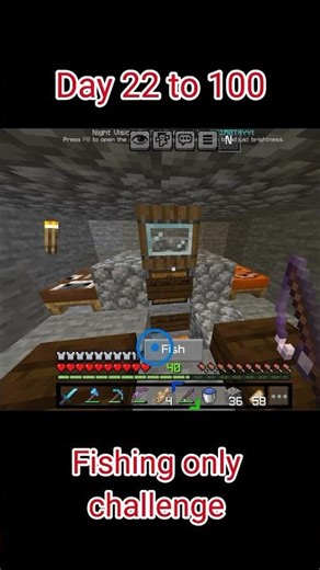 100 day fishing only challenge #minecraft #angst #invincibl #nobatidao