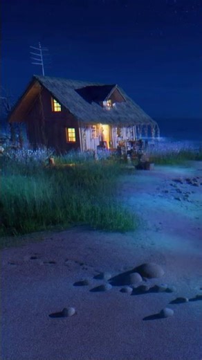 Cozy Beach Cabin at Night + Fall Asleep Fast