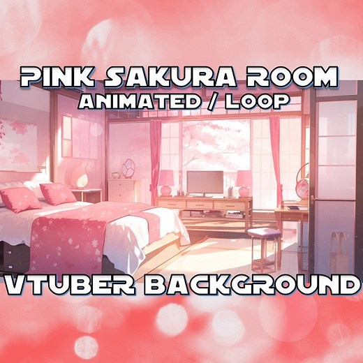VTUBER ANIMATED BACKGROUND - Pink Sakura Room (loop, 1080p) - Etsy