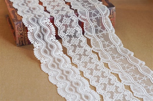 Wide Lace Ribbon,wave/rose/pentagram Pattern,diy Wedding Dress Lace Trim, Diary Decoration Ribbon - Etsy