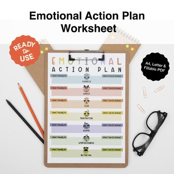 Emotional Action Plan Worksheet | School Counseling Tool | Printable & Digital