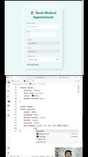 Medical appointment form ll using html CSS javascript ll web development projects for beginners.