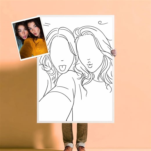 Turn Photo Into Line Drawing Custom Line Drawing From Photo Personalized Family Portrait Line Drawing Portrait AI Generated Art Gift - Etsy