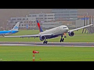SPECTACULAR HEAVY CROSSWIND STORM LANDINGS Winds up to 100km/h! Amsterdam Schiphol Airport