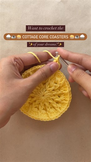 Aishwarya Deepak on Instagram: "*COTTAGE* for tutorial link. Crochet Cottage Core Coaster 🧺 I was exploring new tutorials and patterns on youtube when I came across these beautiful coaster/ hotpad tutorial. It’s such a pretty design and it may look a bit difficult but trust me once you get the hang of it, it is so relaxing to make. 🎀 A creative and smart placement of stitches gives rise to this unique spiral pattern and texture. The pattern is so addictive that I just couldn’t stop at once. It