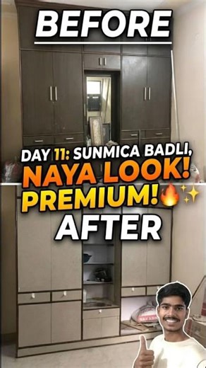 Sunmica lagte hi purani almari ka poora Look change 😍✨”👉 “Wait for final look 😍🔥 #short #shorts