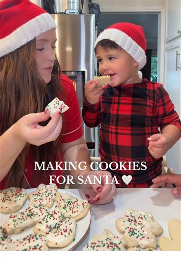 Merry Christmas 🤍 the cookies for Santa barely survived Donovan eating all the dough 😅🎅🏼 #bakingcookies #homemadecookies #bakingwithkids #bakewithme #christmascookies