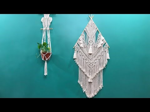 macrame wall hanging #3/ diy triangular macrame decor tutorial / step by step