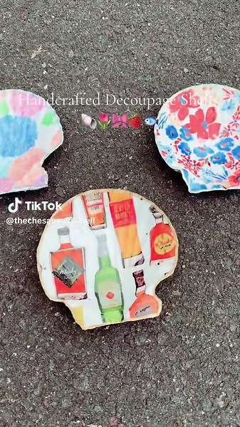 Handcrafted Decoupage Shells Coastal Art Gift Ideas