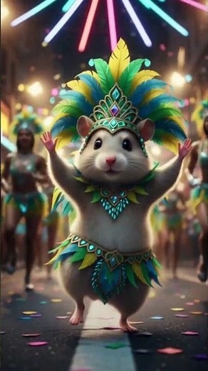 Cute Hamster Samba Dance at Rio Carnival 🎉🐹 | Brazil AI Short