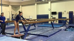How great is this beam mount (the Homma Flairs, named after UCLA Hall of Famer Leah Homma) by Christine Peng-Peng Lee?! Bruin fans, you'll be able to see this routine in person on Monday, Jan. 19 at our first home meet! | UCLA Gymnastics