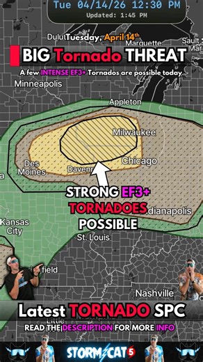 🌪️ A localized TORNADO OUTBREAK is possible Tuesday 4/14 #weather #tornado