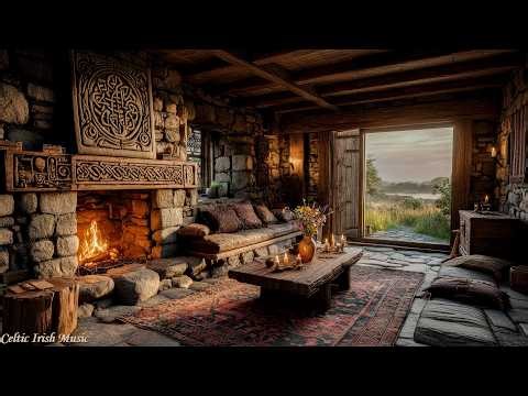 Irish Folk Celtic Music🌸Peaceful Celtic Instrumentals with Tin Whistle,Fiddle & Harp for Relaxation