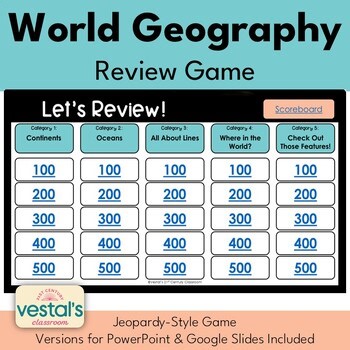 World Geography Jeopardy Game (SOL 3.2) - PowerPoint & Google Slides