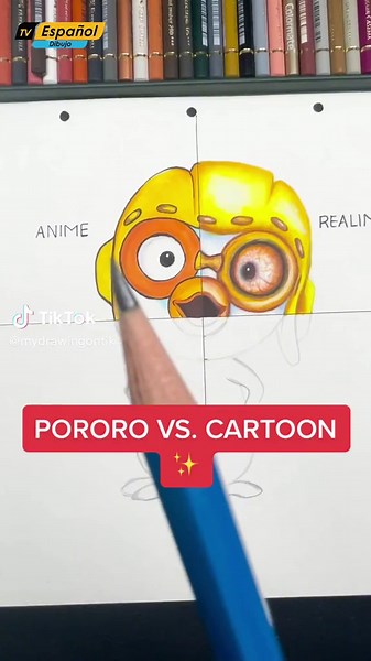 Drawing Pororo in Cartoon style #pororo #art #painting #cartoon #trending