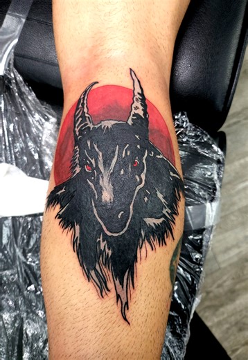 Bathory (blast over) Banger. One of the 1st ones I did years ago! #blackmetal #bathory #quorthon #baphomet #tattoo