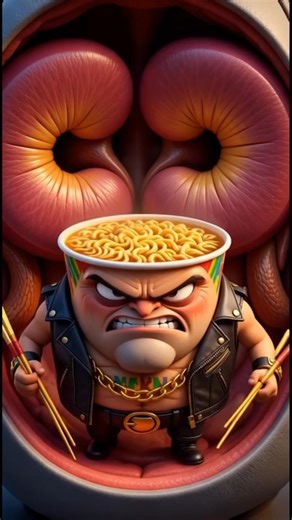 WARNING: Your Lunch is Killing You! 🍜💀 (Instant Noodles & Salami) #shorts #fyp #stayhealthy