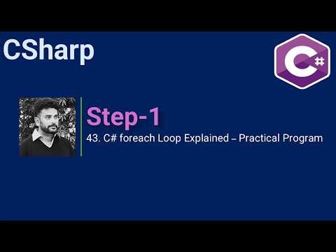 43. C# foreach Loop Explained with Practical Program