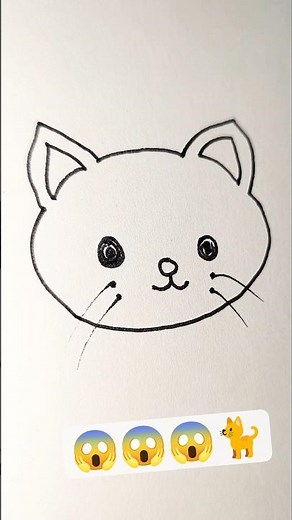 How to draw a cat face drawing l simple cat drawing l #art #cat #catdrawing