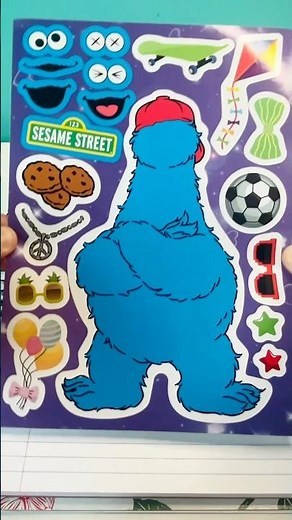 Sesame Street DIY Make a Face Stickers Activity with Cookie Monster 🍪