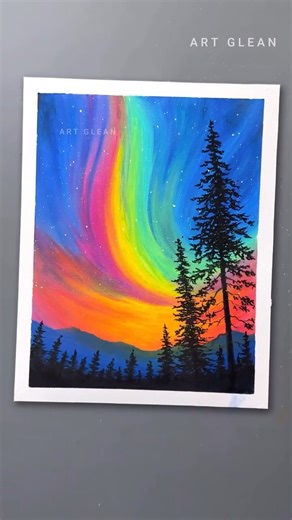 Art Glean on Instagram: "Easy Aurora Painting with Oil Pastels Watch Full Video Tutorial on Art Glean Youtube - youtube.com/@ArtGlean/ Facebook - facebook.com/ArtGlean/ Instagram - instagram.com/art_glean/ @followers #drawing #easydrawing #pasteldrawing #landscapepainting scenerydrawing viral easyart easypainting easydrawings"