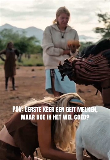 Ticket to the tribes 🎥🎥 Een uurtje of half 6 in de ochtend , eerste keer een geit melken, want we moeten maispap maken.. Maar dit loopt niet zo soepeltjes 🤭 #TicketToTheTribes #TTTT #primevideo #primevideonl @PrimeVideoNLBE