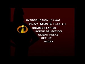 The Incredibles (2004) DVD Menu Walkthrough